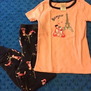 Gymboree Fox Paris Pajama Set 2T